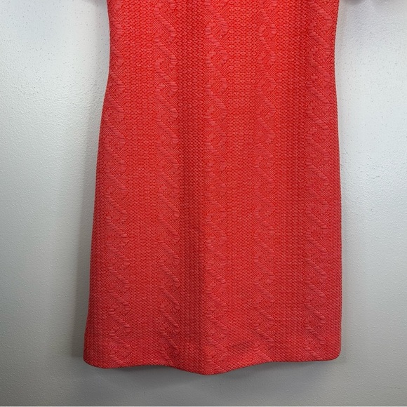 Vintage 60s 70s Mock Neck Orange/Red Dress Size S/M Womens Retro EUC Groovy - Picture 5 of 11